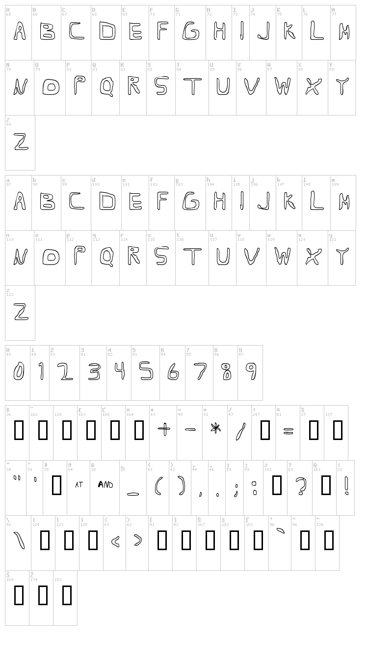Barbapa 3 font map