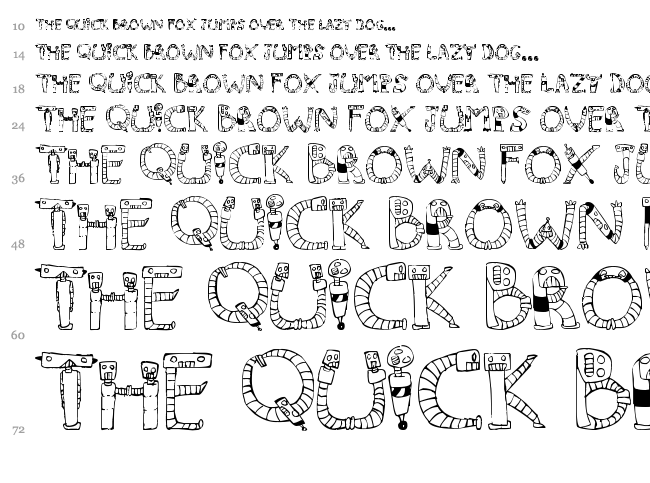 Clink Clank font waterfall