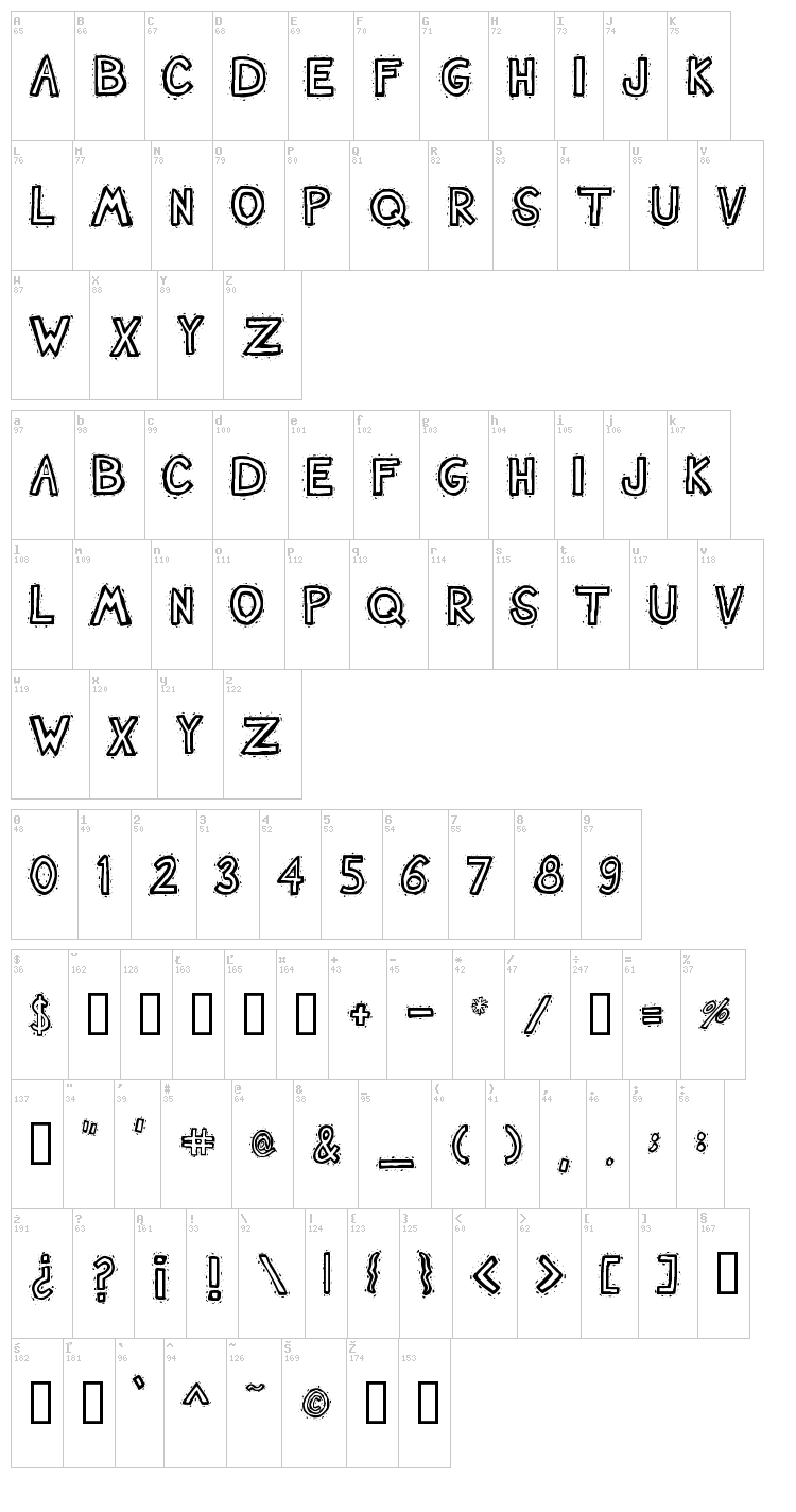 Nash TuckerBlue font map