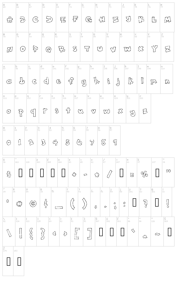 Toony font map