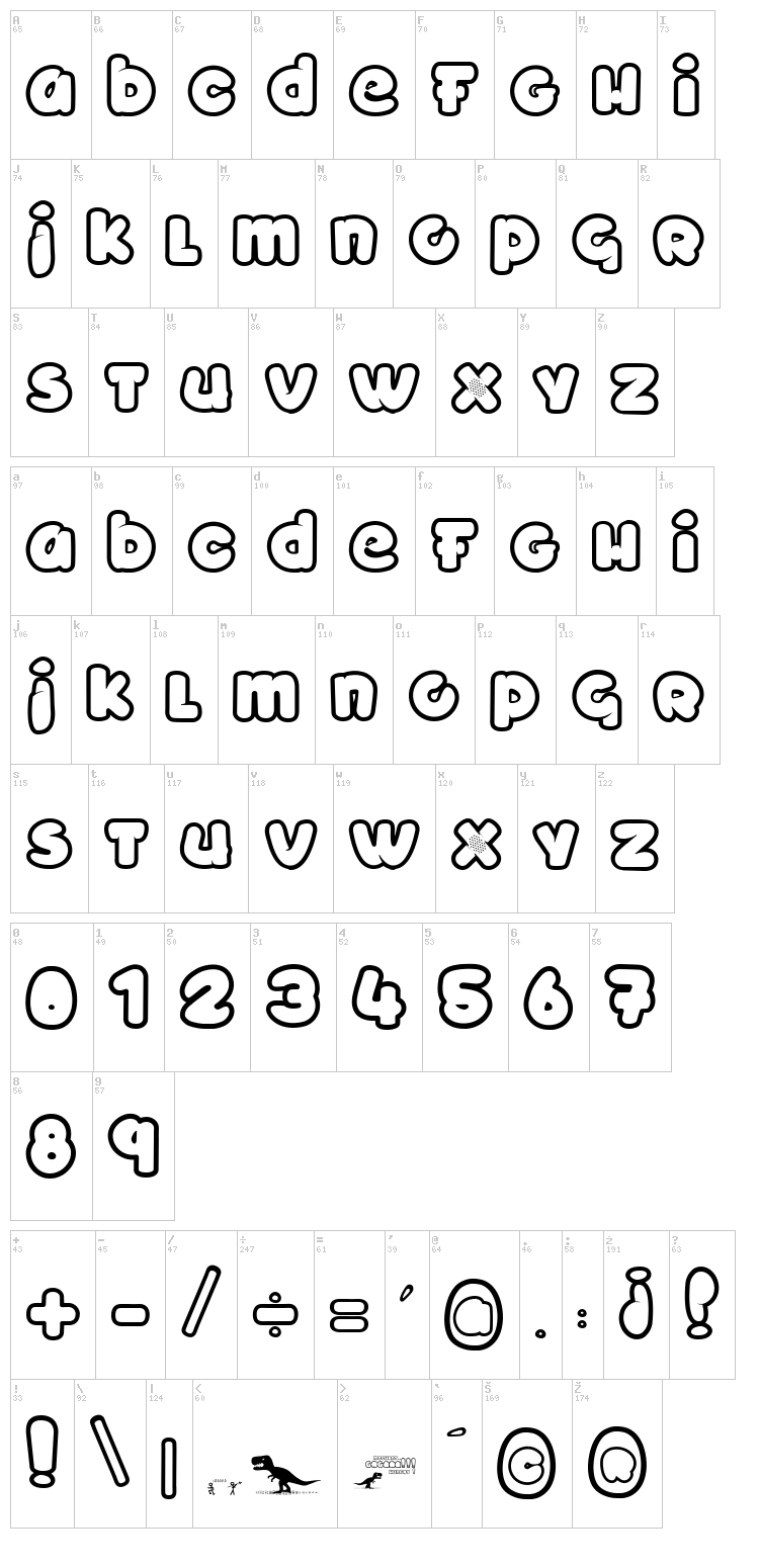 Toyzarux font map