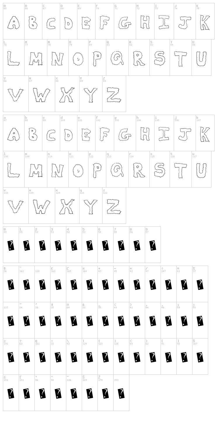 ZapDeal font map