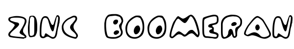 Zinc Boomerang font