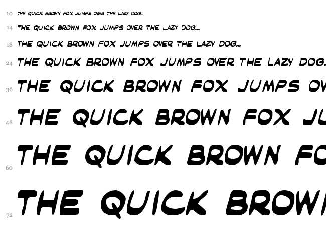 Masked Marvel font waterfall