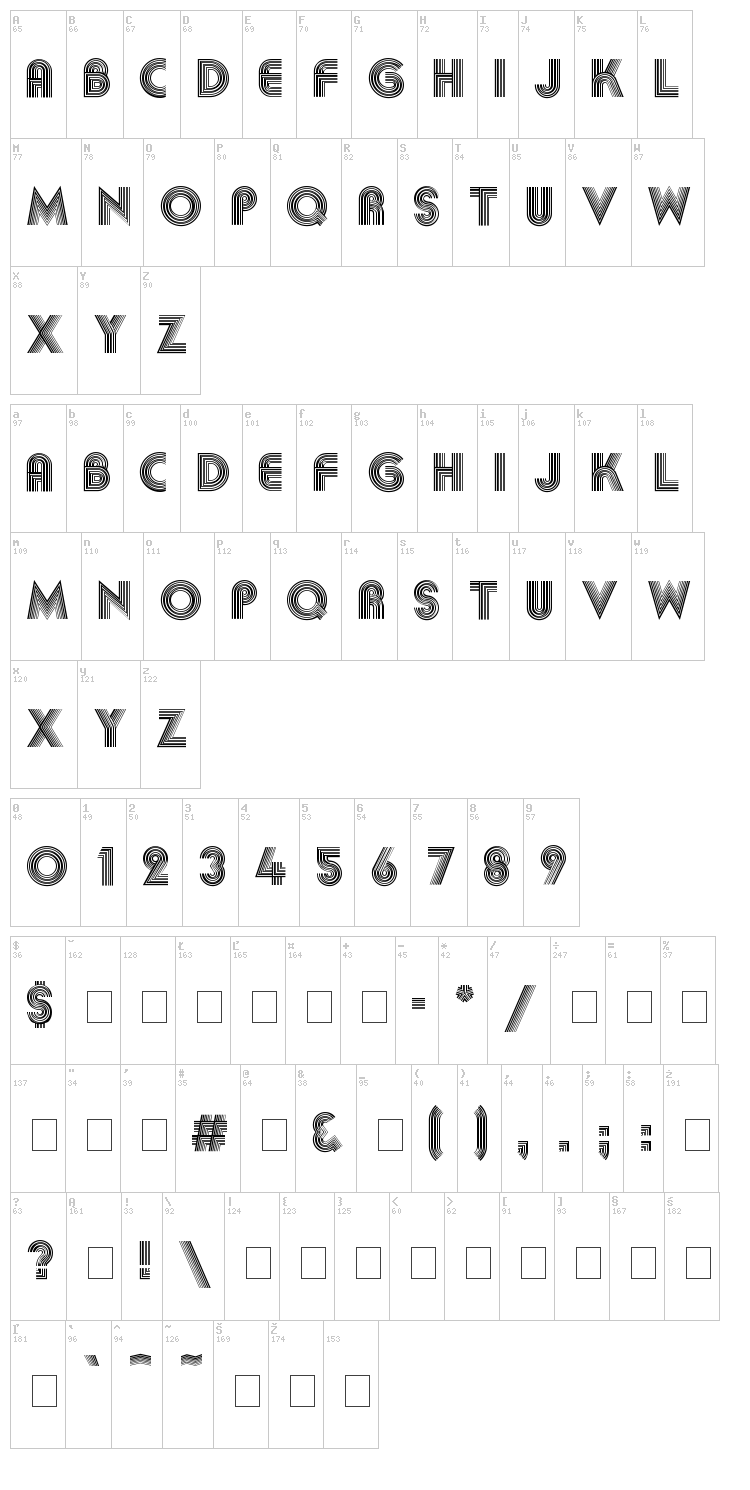 Akka font map