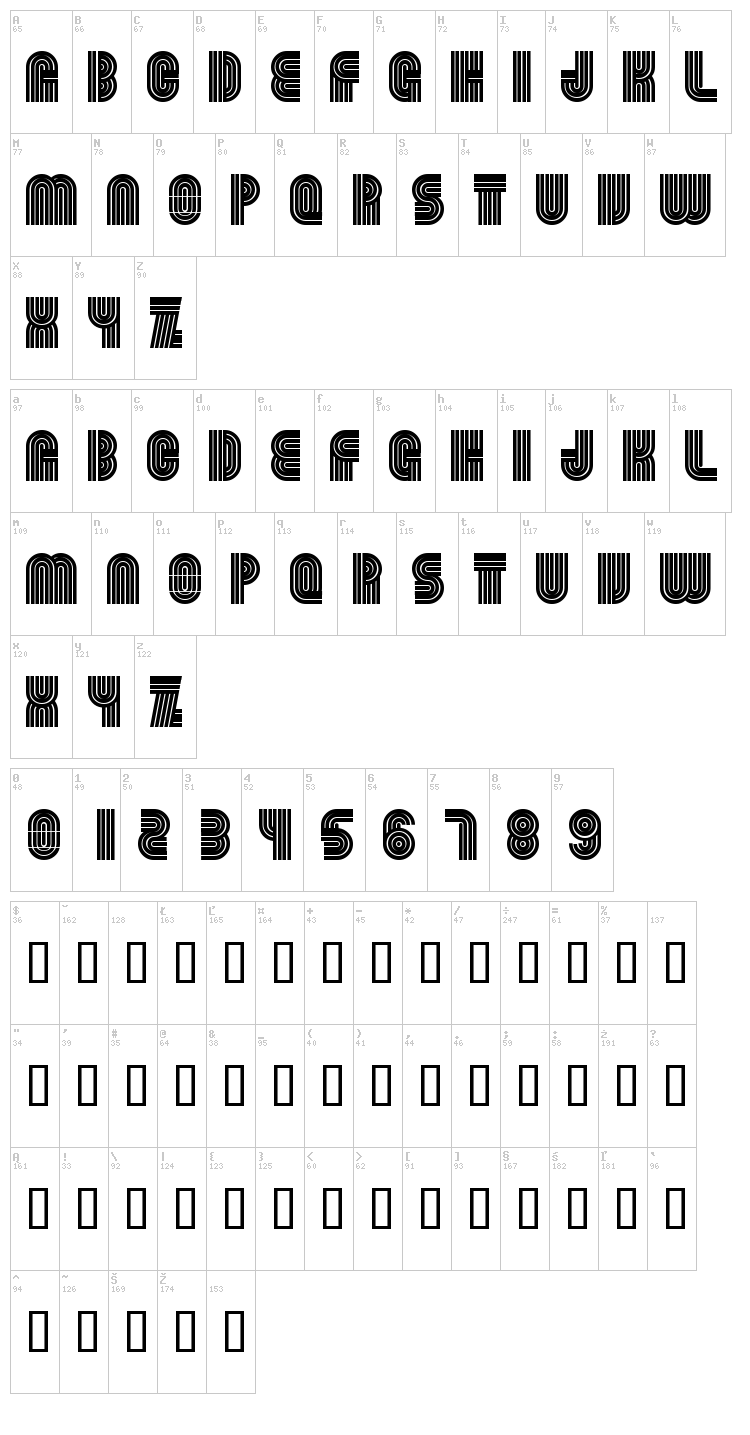 Beamie font map