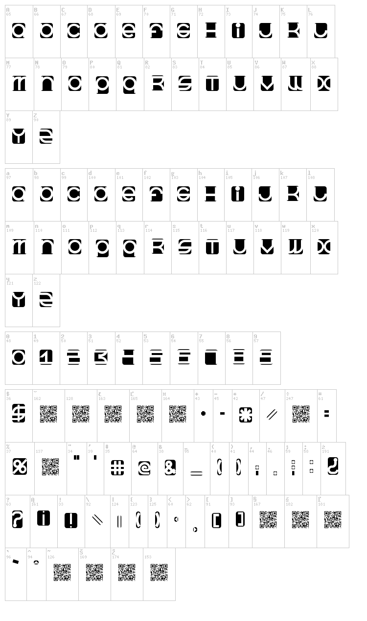 Beast Mode Suite font map