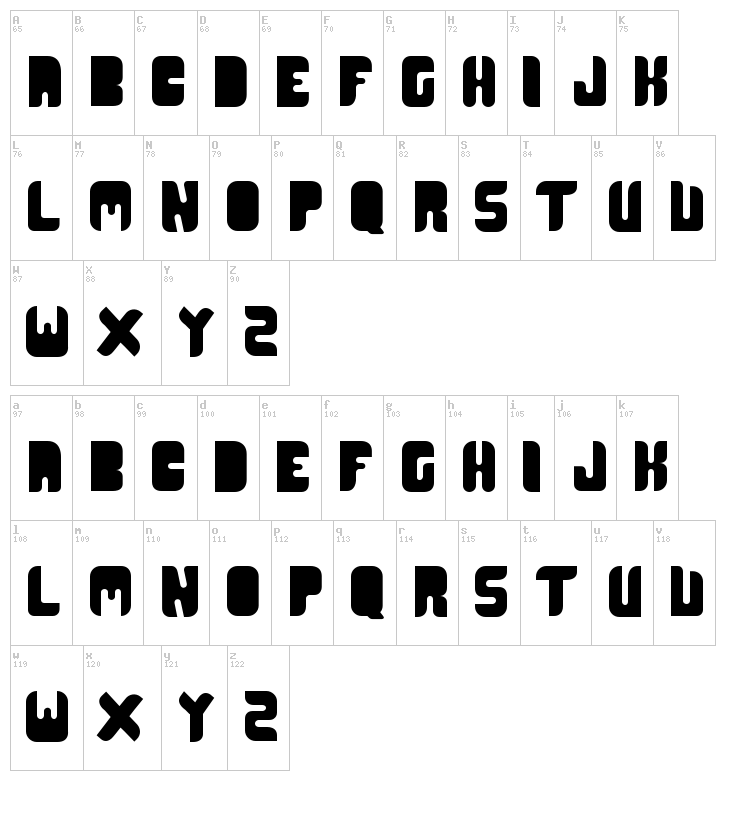 CR21 Type font map
