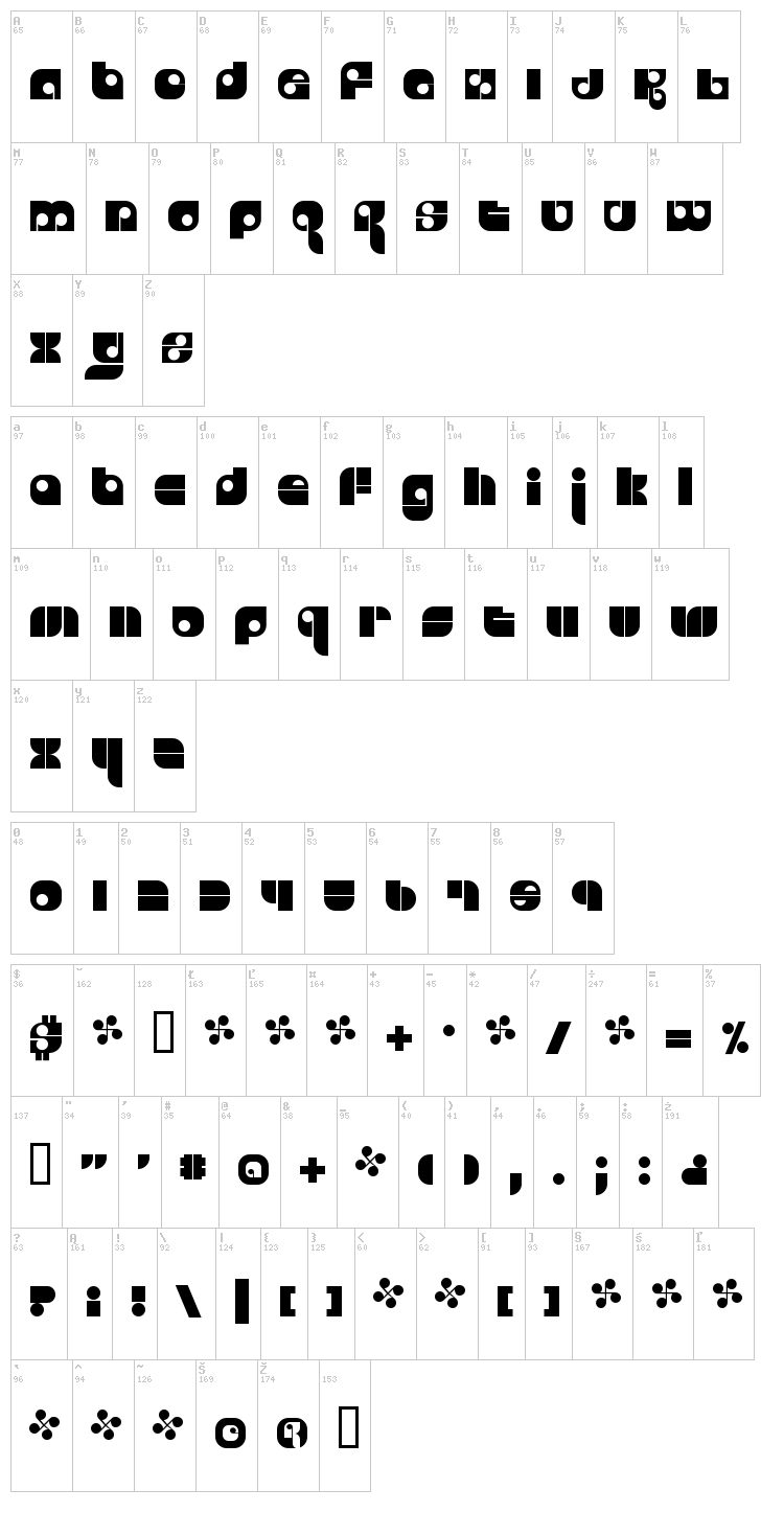 Freestyle font map