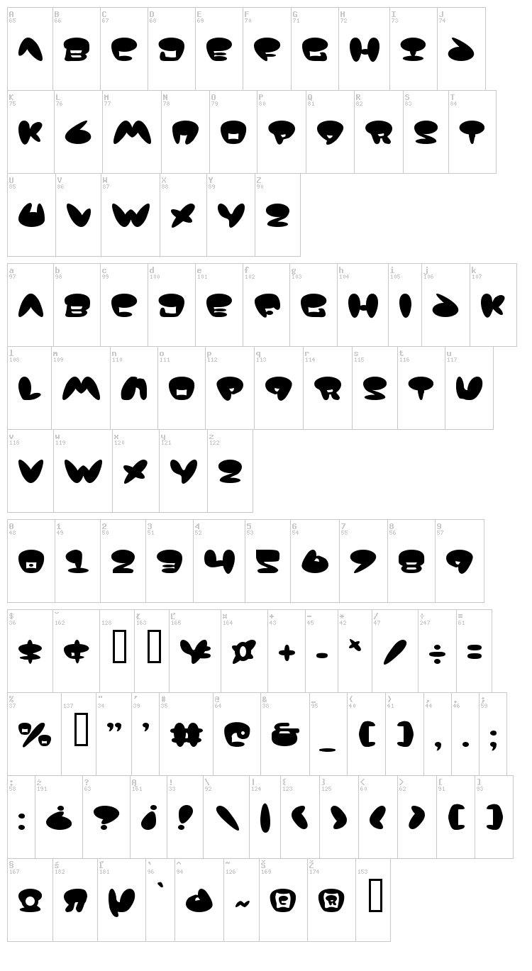 Jackson font map
