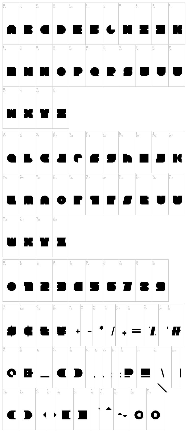 Square 80 font map