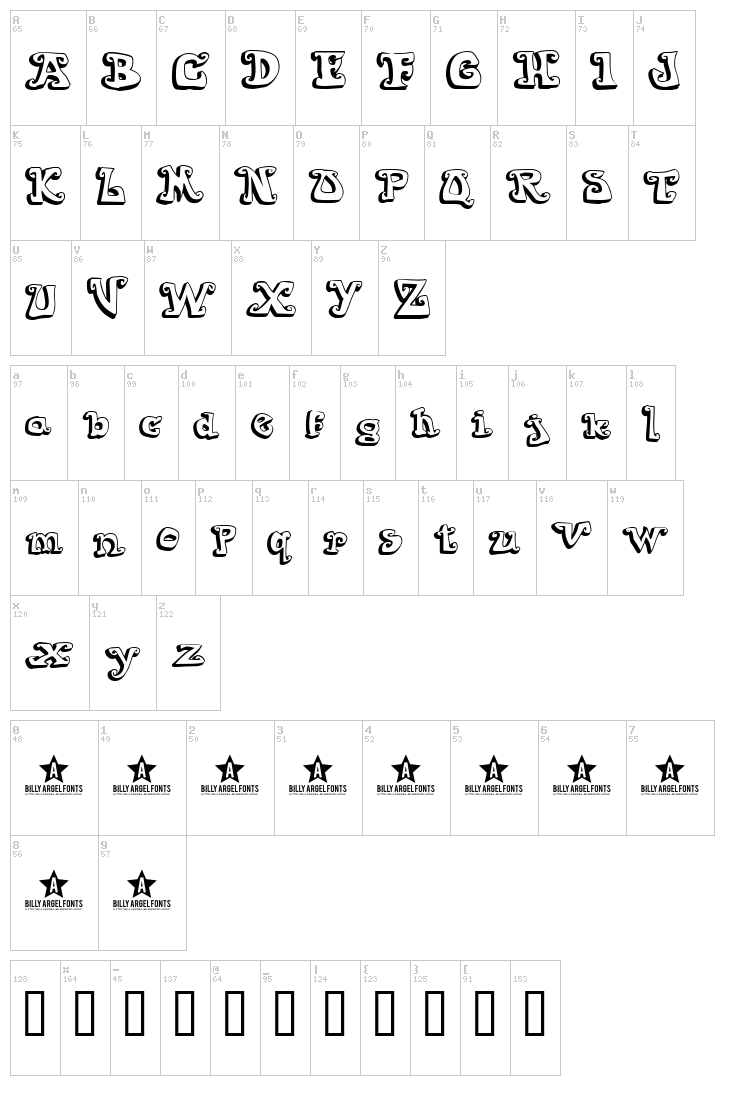 Goiabada font map