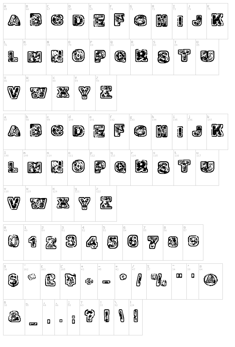 Balagan font map