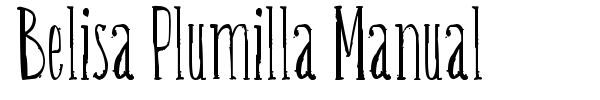 Belisa Plumilla Manual font preview