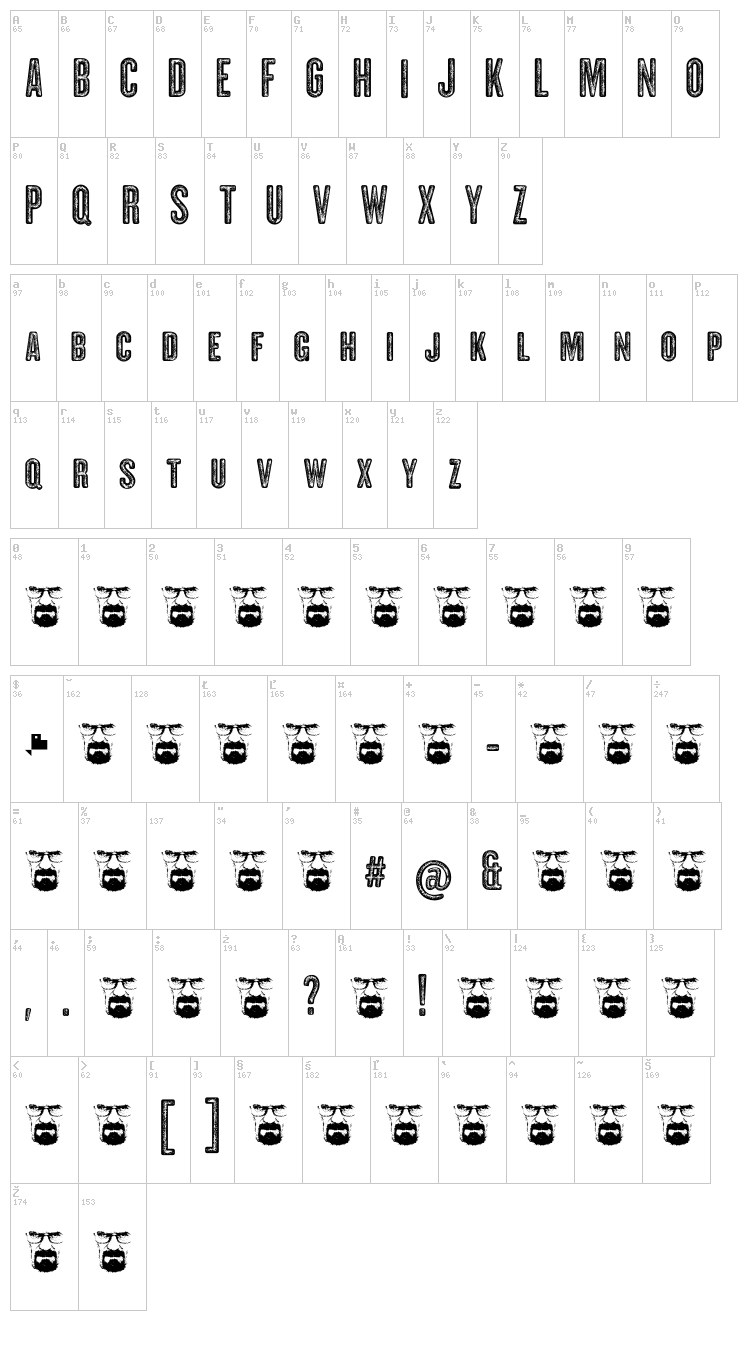 Clandestina font map