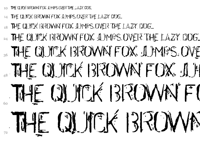 Disordered font waterfall