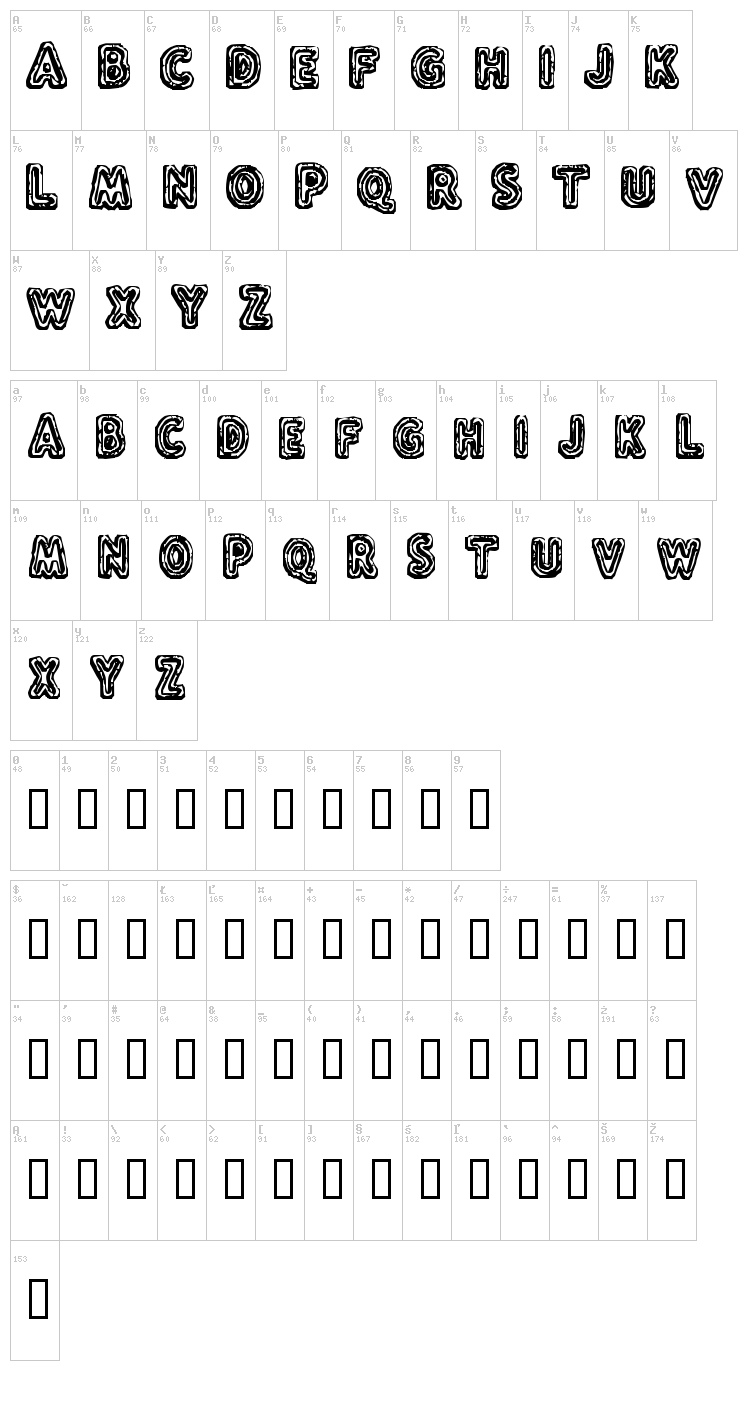 Flux Capacitor font map