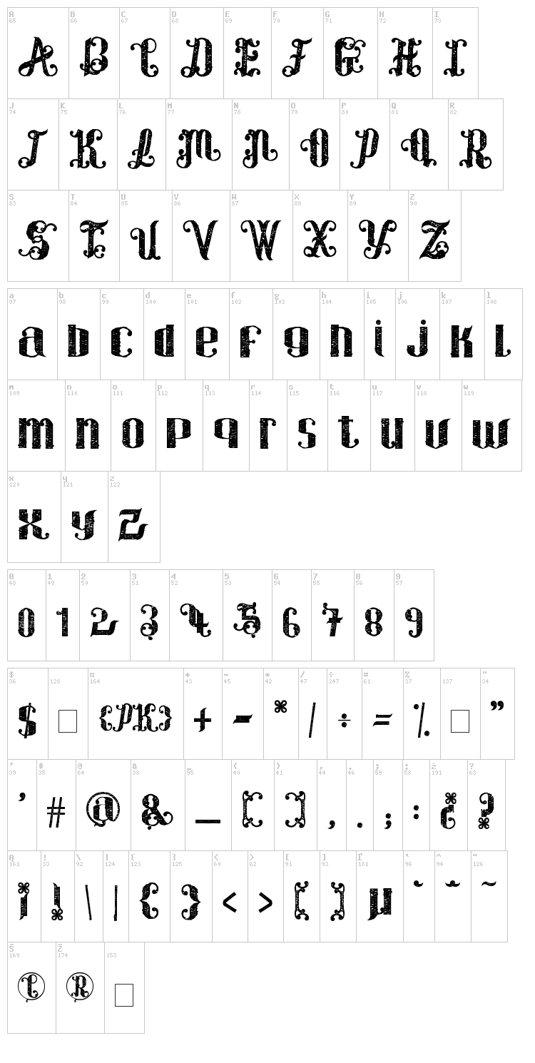 For Winter font map