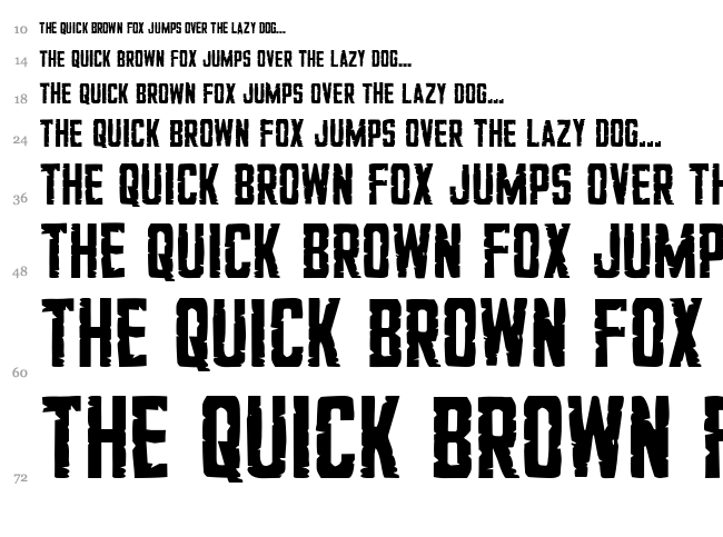 G.I. Incognito font waterfall