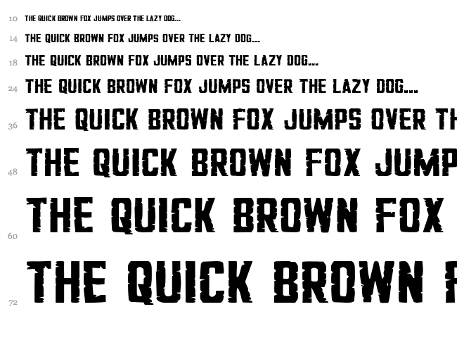 G.I. Incognito font waterfall