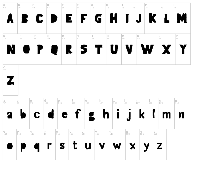 Gagaille Seconde font map