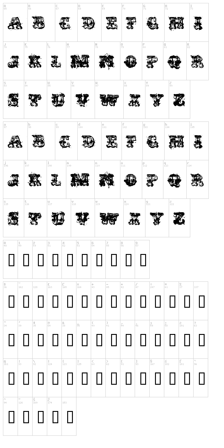 Immoral font map