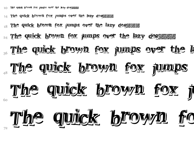 Just Quick font waterfall