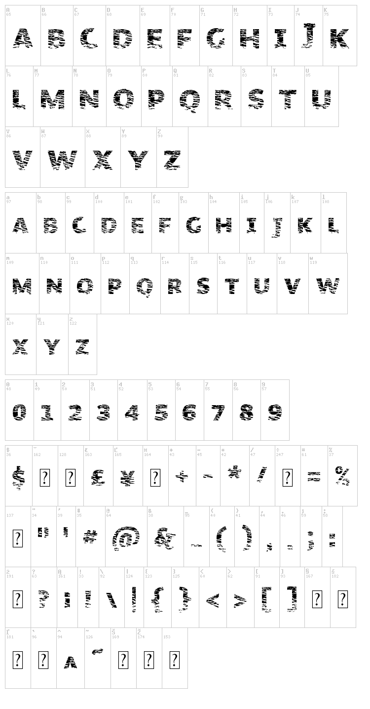 Organic Nature font map