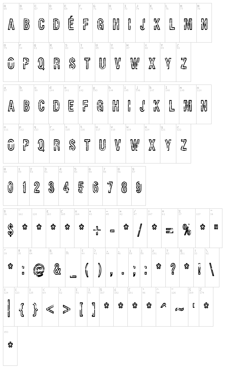 Rueckwarzsalto font map