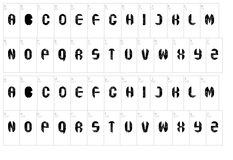 rustyfatty font map