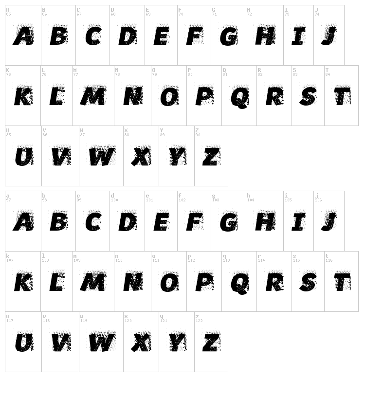 Screw your guys! font map