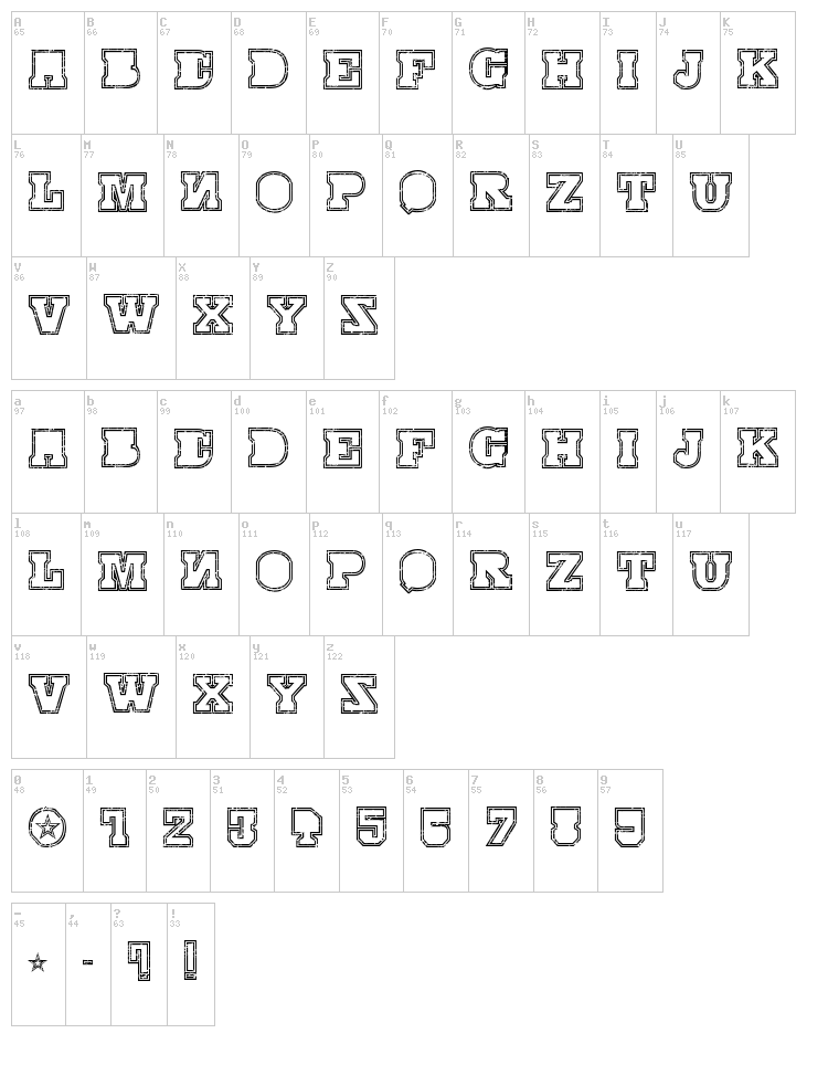 Serial MKV1 font map