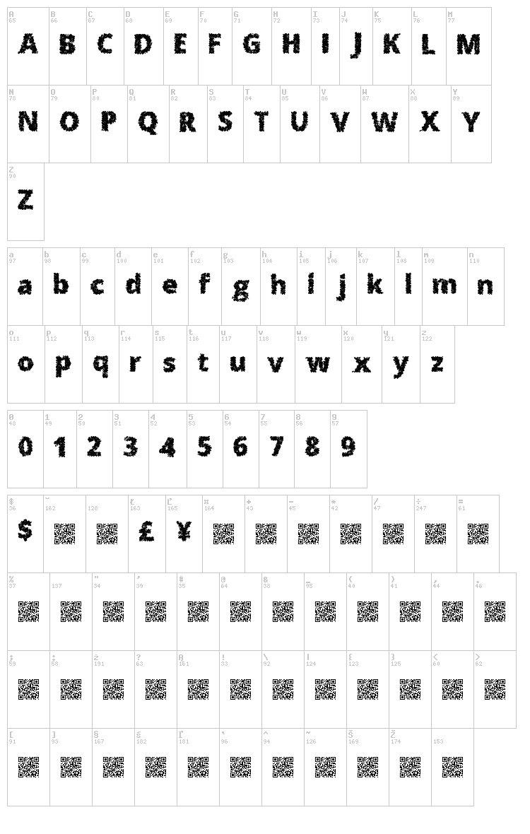 Splat Matrix font map