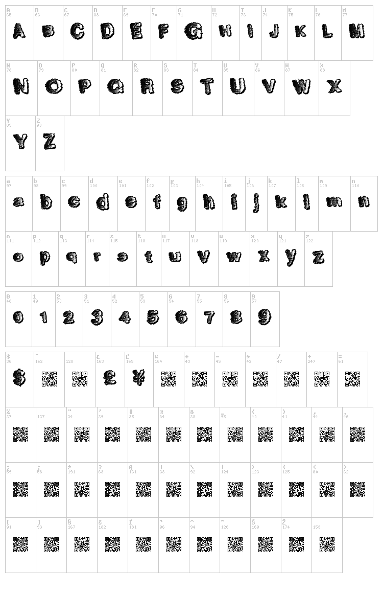 Ten Fresh font map