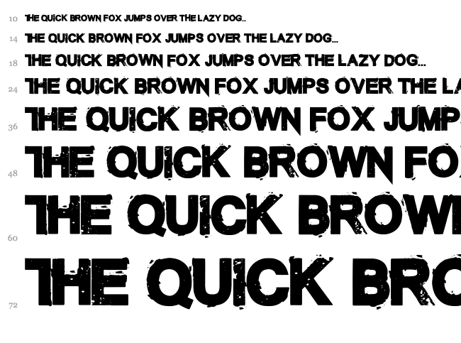 The Unknown font waterfall