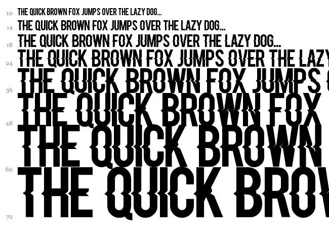 Blacklisted font waterfall