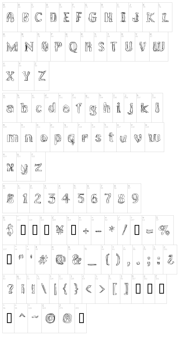 Lakestreet font map