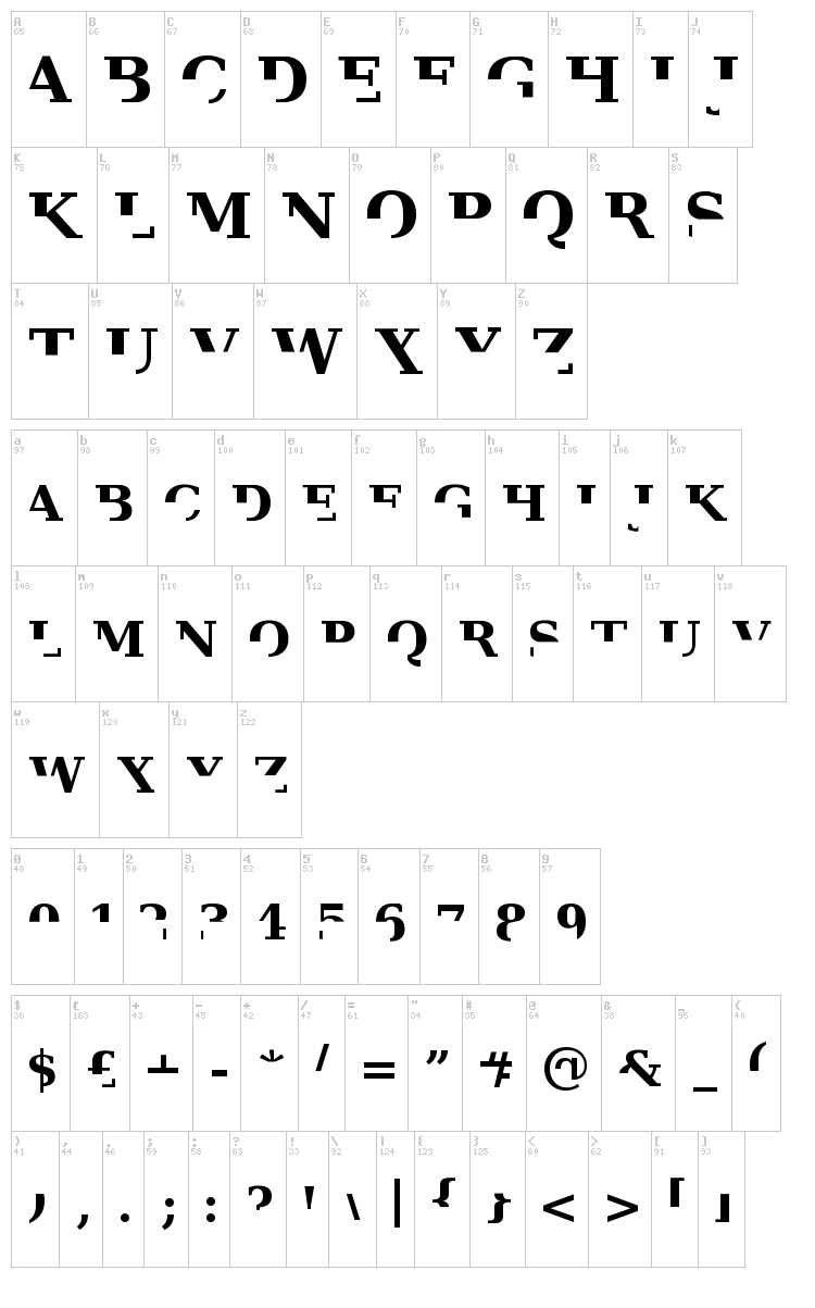 Veru Serif font map