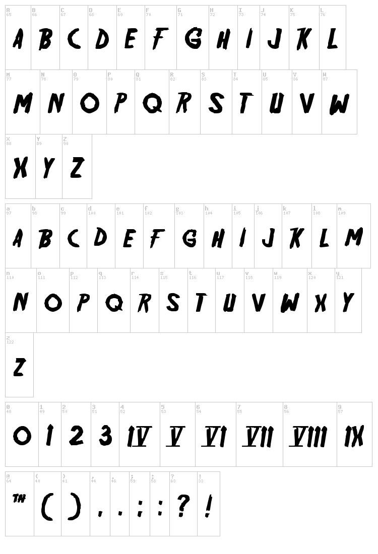 Friday 13 font map