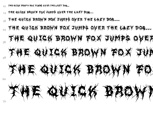 MB Evil Ghost font waterfall