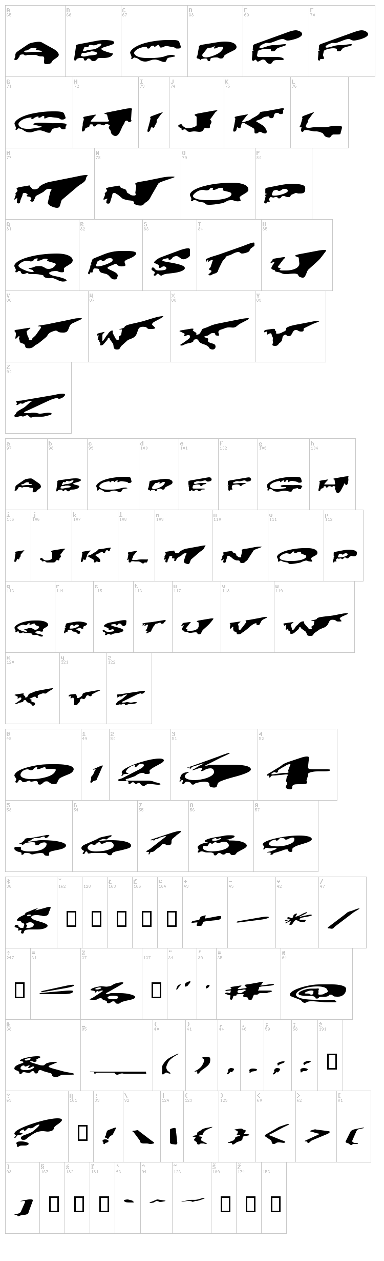 PreCrypt font map