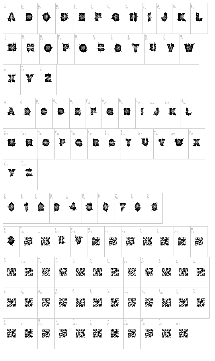Winter Decor font map
