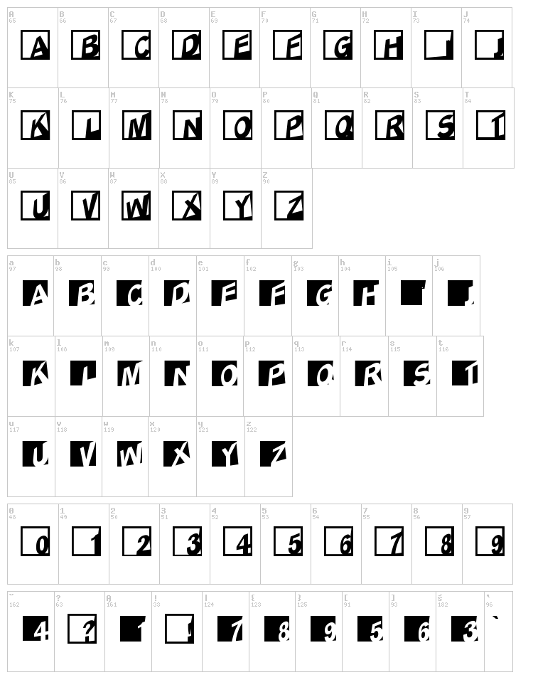 ABC Logos XYZ font map