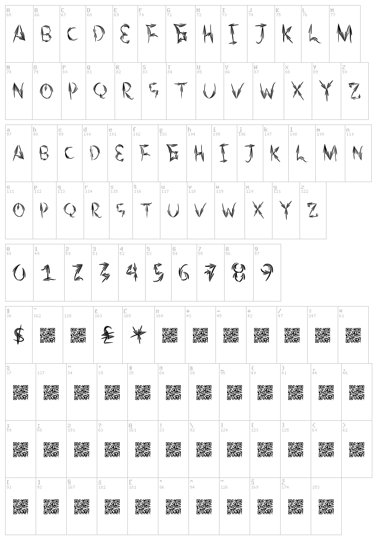 Autumn Two font map