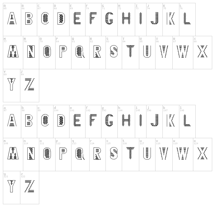 Blankenship font map