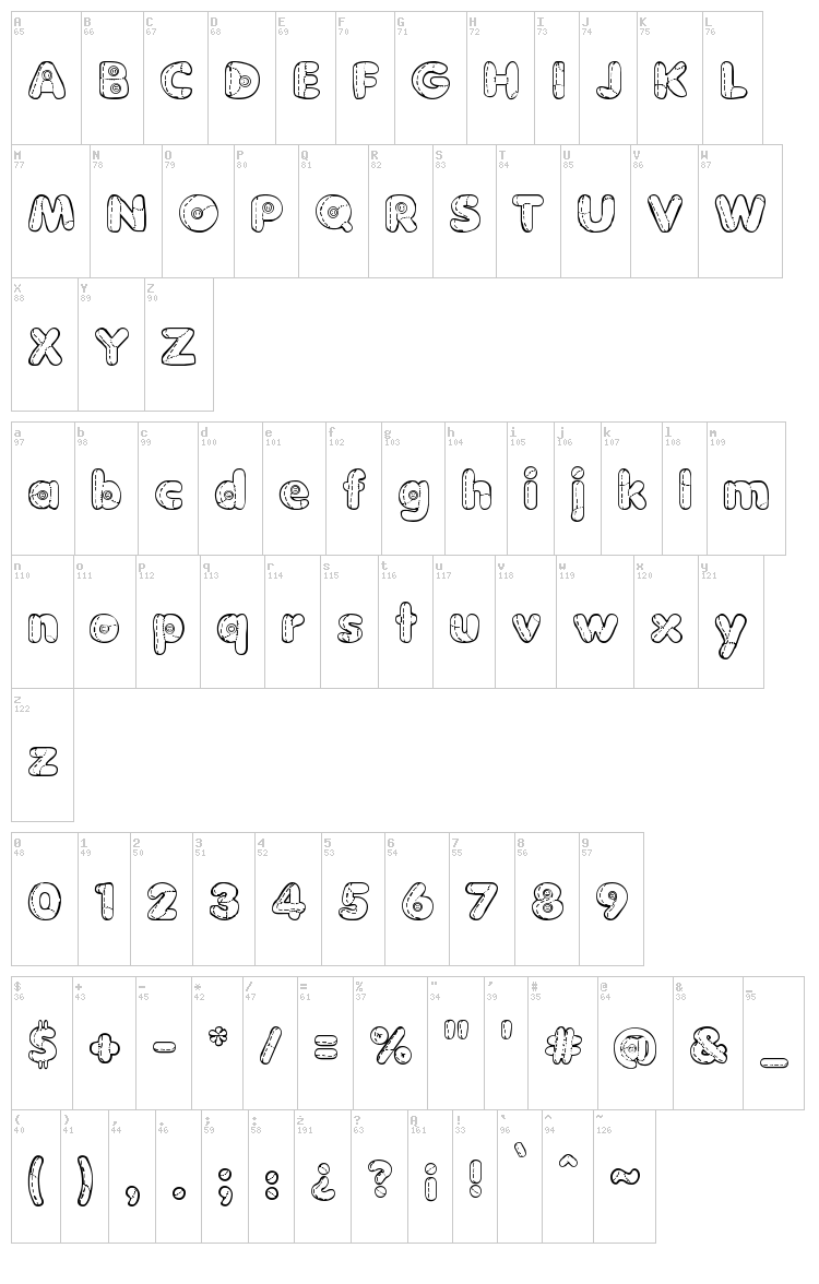 Boneca de Pano font map