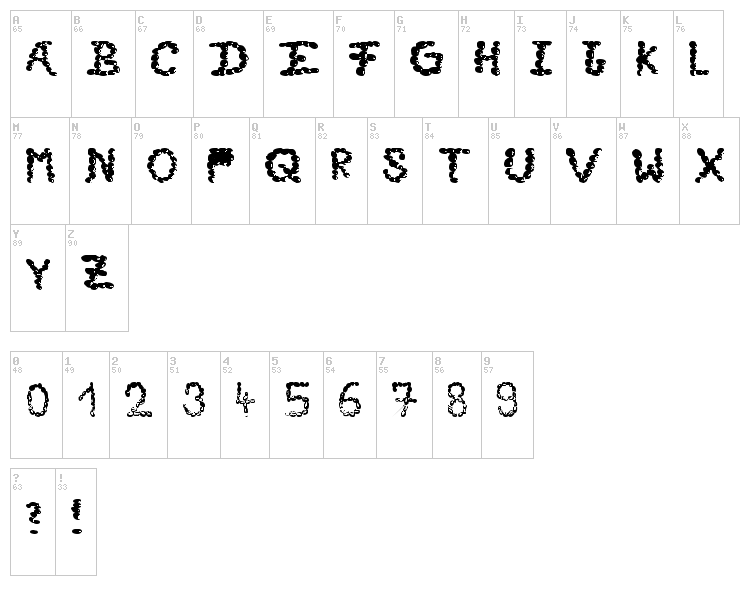 Cafe Time font map