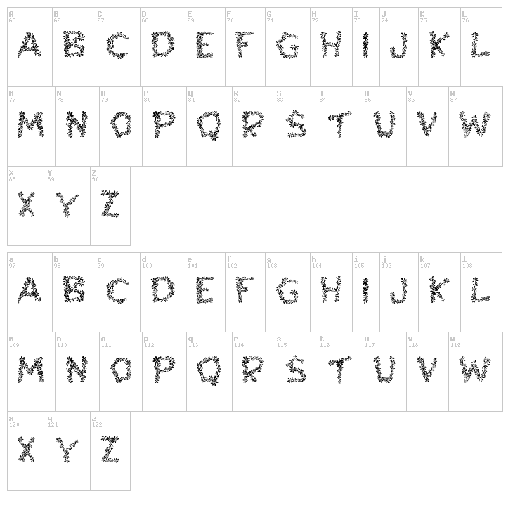 Chamylle font map