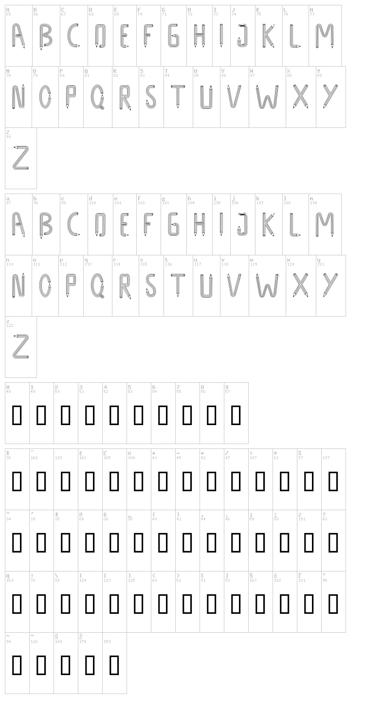 Design Design font map