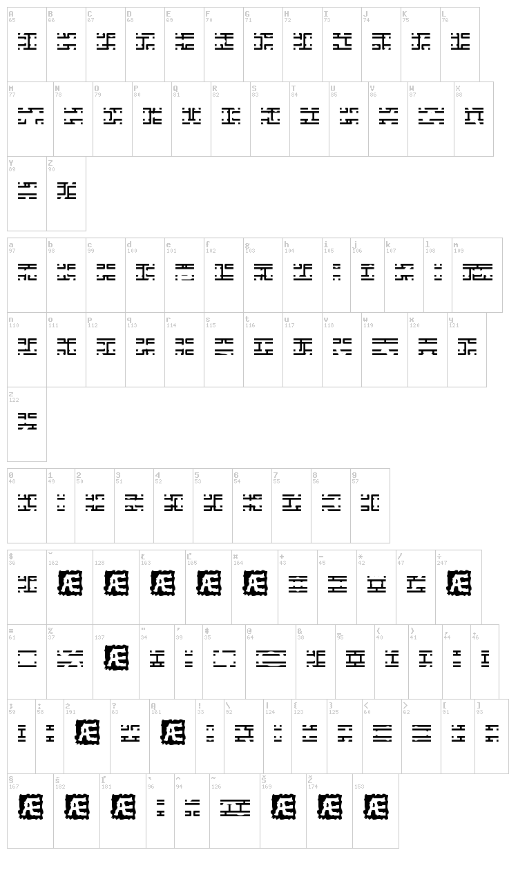 Entangled font map